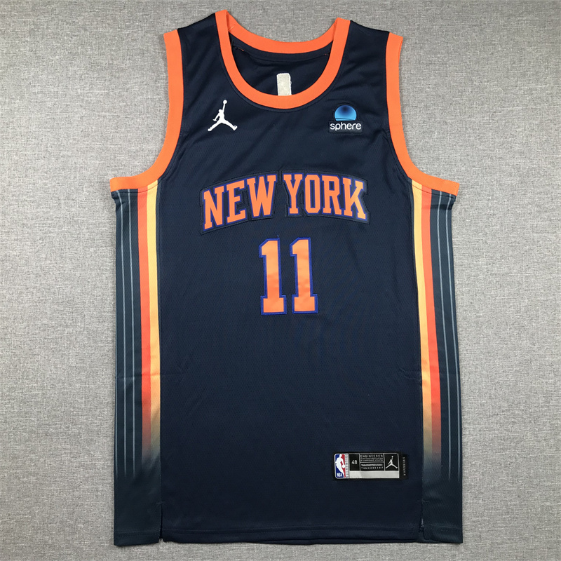 Men New York Knicks #11 Brunson Jordan Brand Black 2025 NBA Jersey